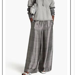 MM6 Maison Martin Margiela Gray Plaid Wide-Leg Pants